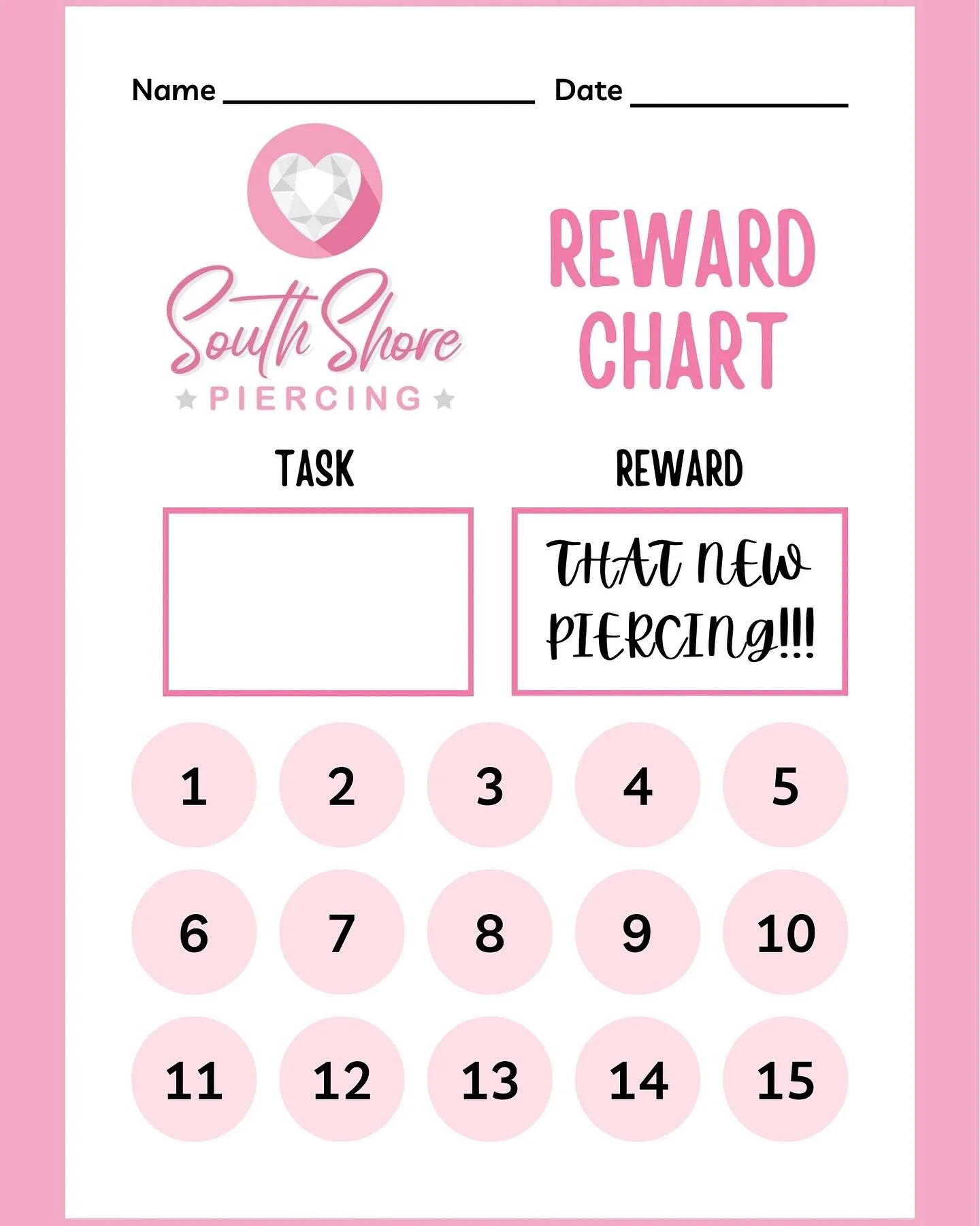 Let&rsquo;s use a little child psychology on these kiddos together. Instead of just saying &ldquo;yes&rdquo; or &ldquo;no&rdquo; to an ear piercing, turn it into a goal they can work toward. 💪💎

Littles like a visual representation like a reward ch