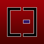 Simple maze with black walls, red background, and a small blue square in the middle.