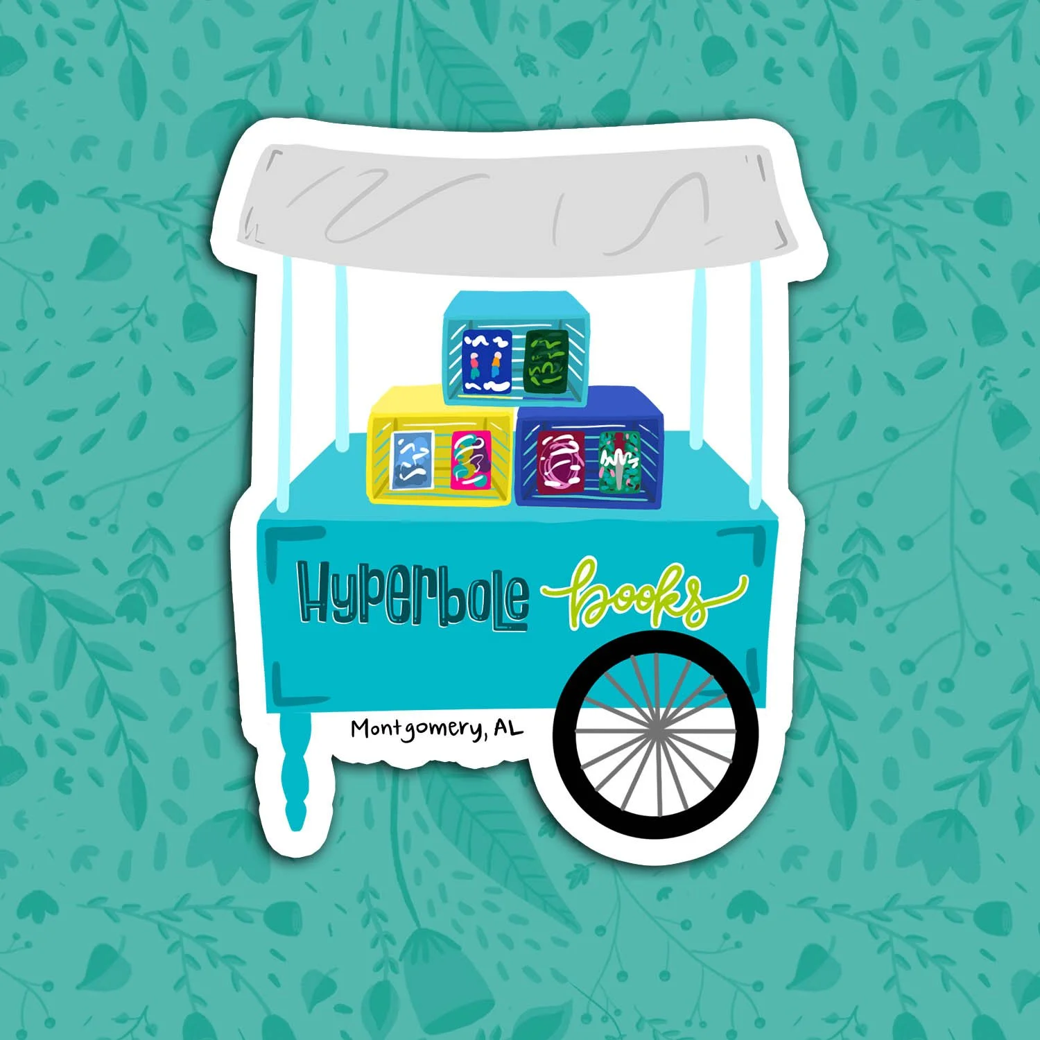 Hyperbole Book Cart Sticker