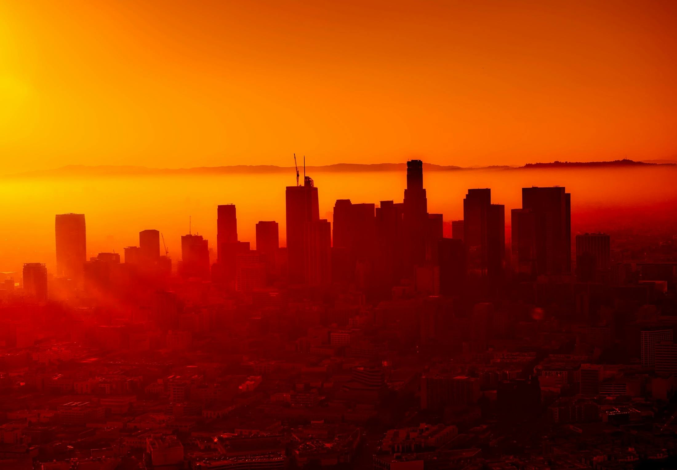 Southwest LA sunset skyline.