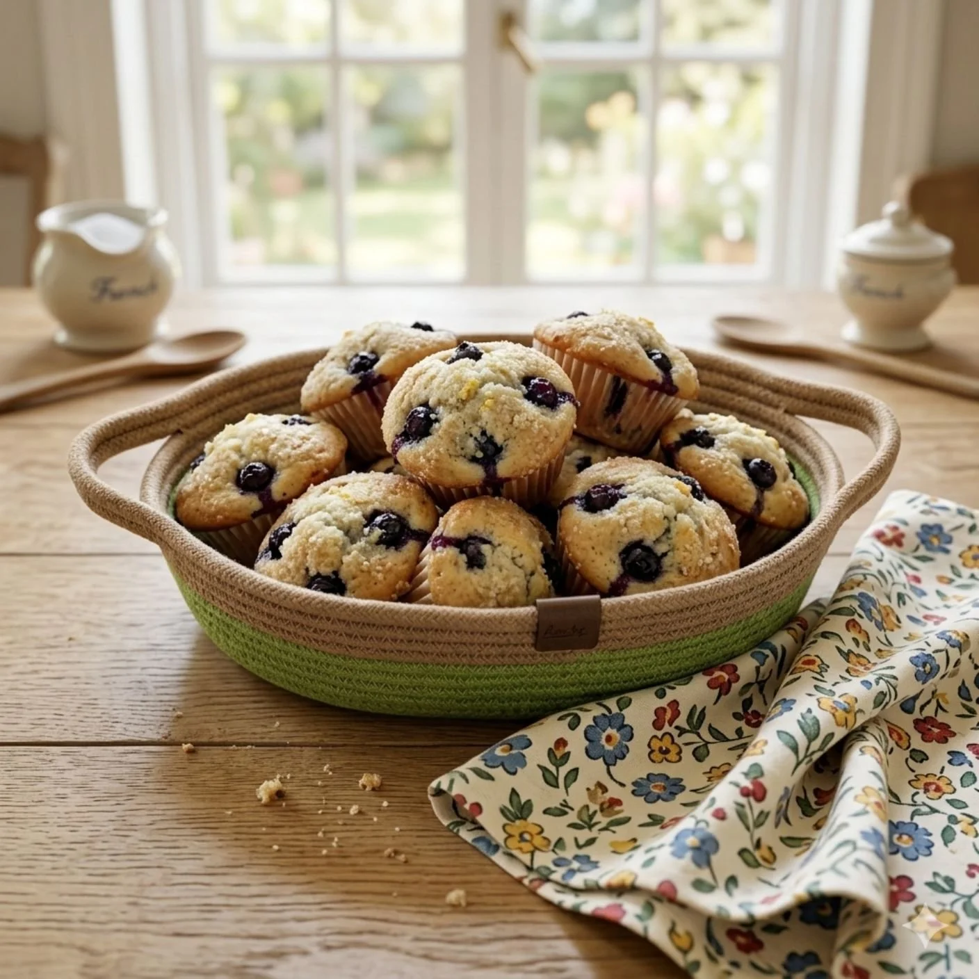 Green Oval Bowl with BlueberryMuffins L461.jpg