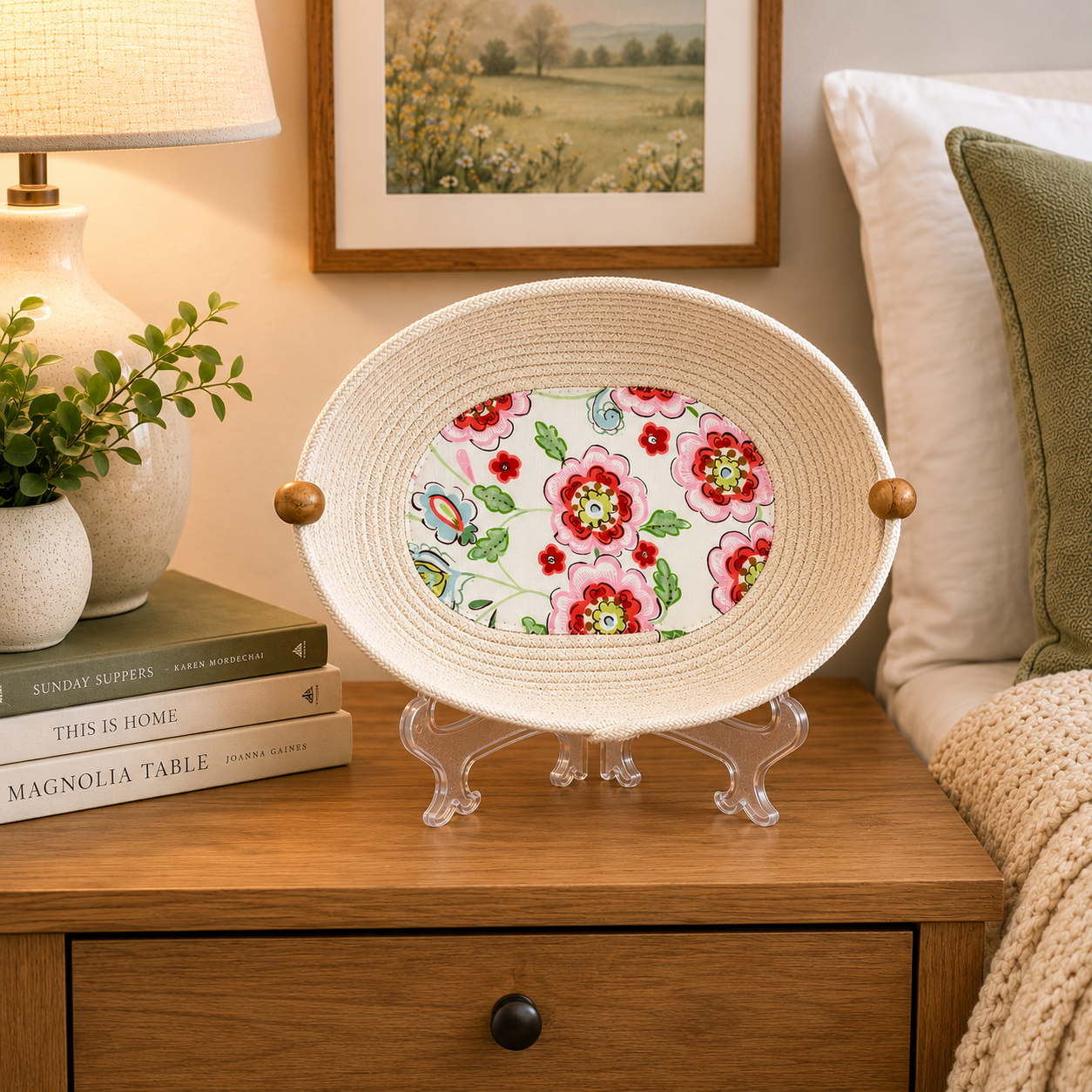 Oval bowl pink flowers-handles L457.png