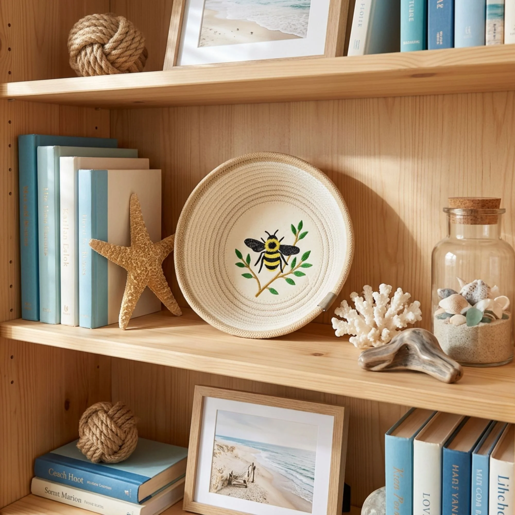 BeeOnACoastal theme bookshelf L485.jpg