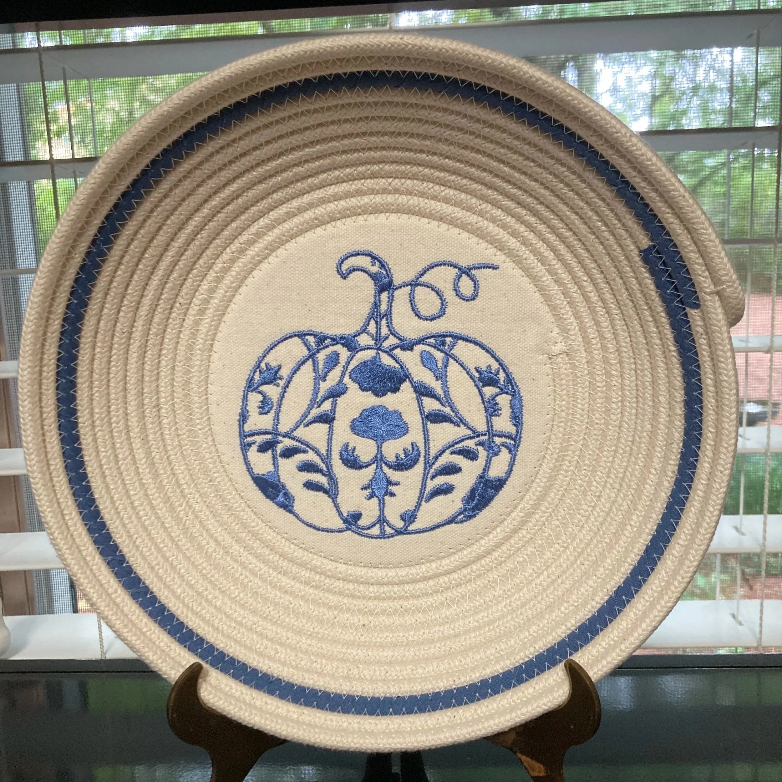 Pumpkin Embroidery Bowl