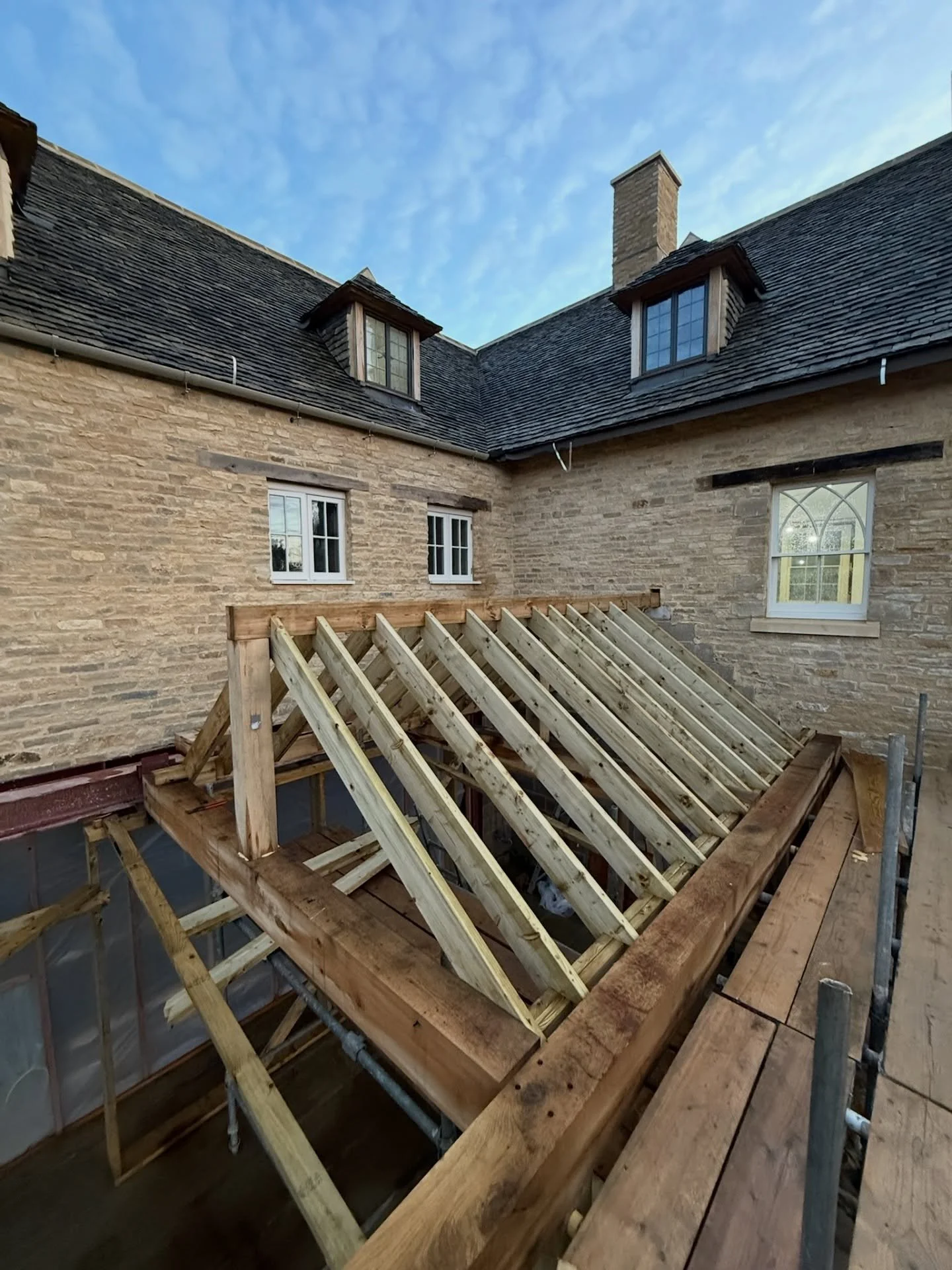 Recently completed the pitched roof and hip on this beautiful oak extension - the finished tiles have really brought it to life.

If you&rsquo;re planning a renovation, extension, or bespoke carpentry project, we&rsquo;d love to help bring your visio