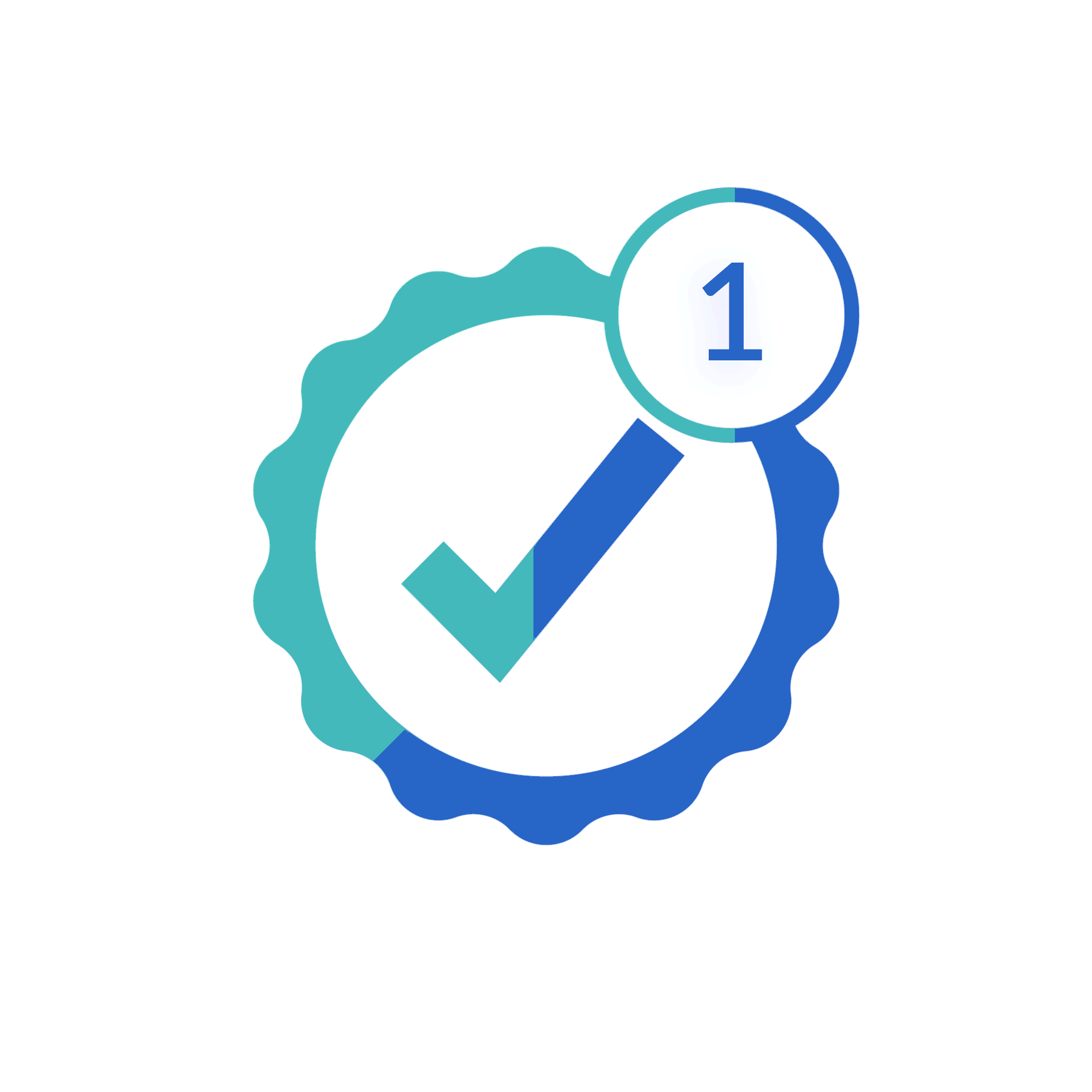 Animated badges and trophy representing rewards for active and loyal supporters.