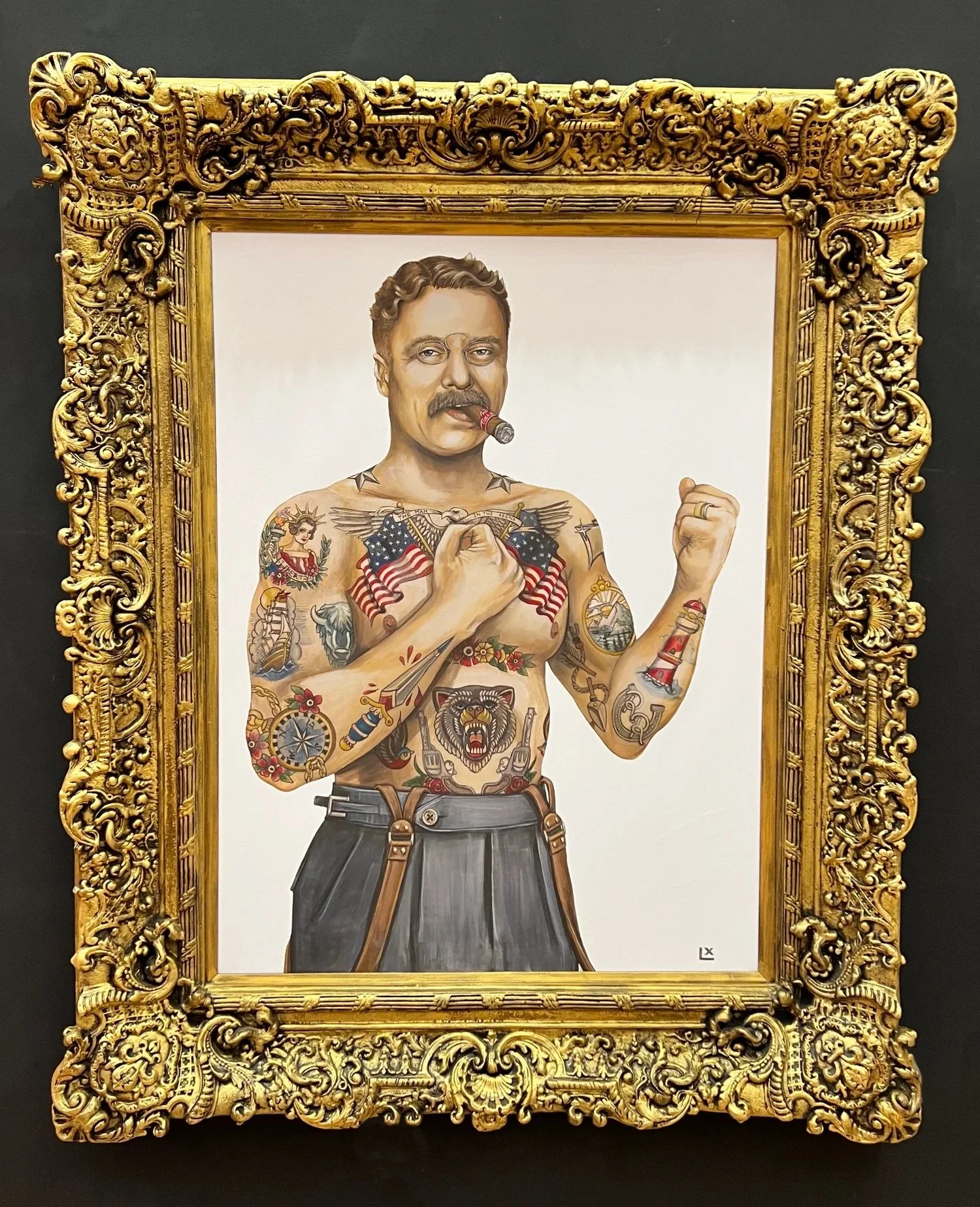 Tatted Teddy Giclee 30x40