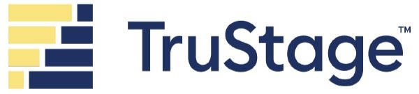 TruStage logo with stylized horizontal bars in yellow and blue next to the company name.