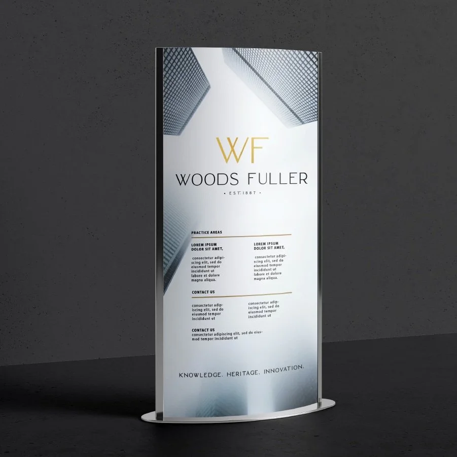 Woods Fuller standing signage