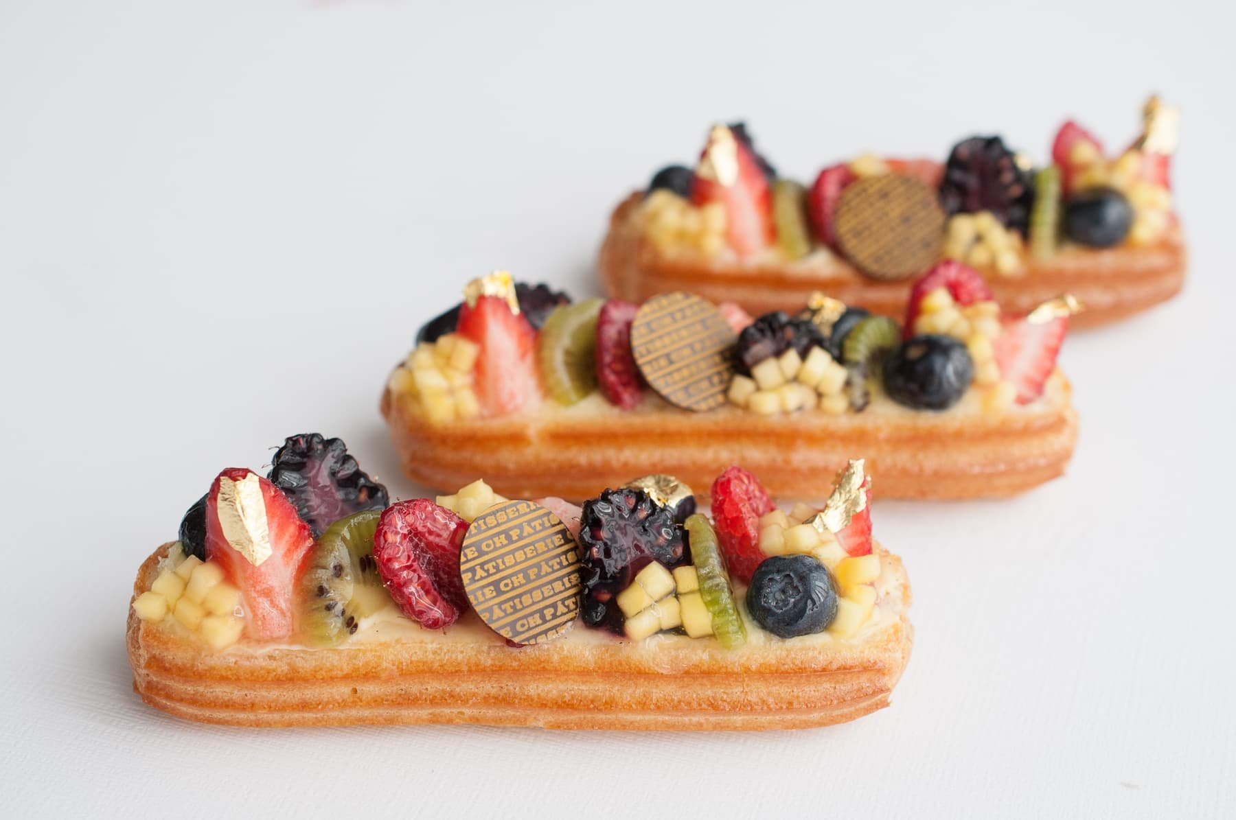 Set of three fruit tarts from CH Patisserie.