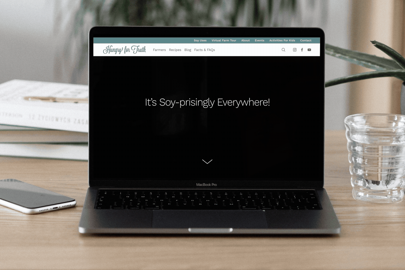 Hungry for Truth landing page lifestyle mockup.
