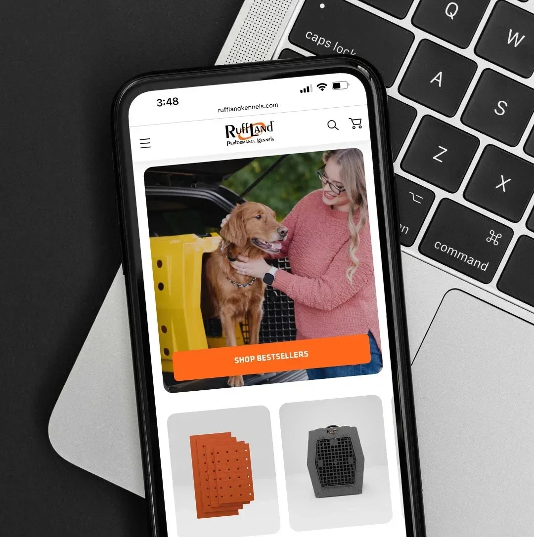 The Sampson House, Digital Marketing agency website design and development work for RuffLand Kennels website.