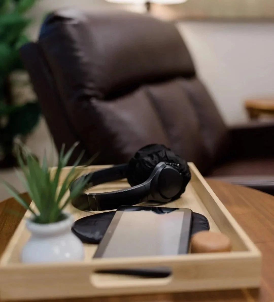 PAX Institute therapy headphones and ipad.