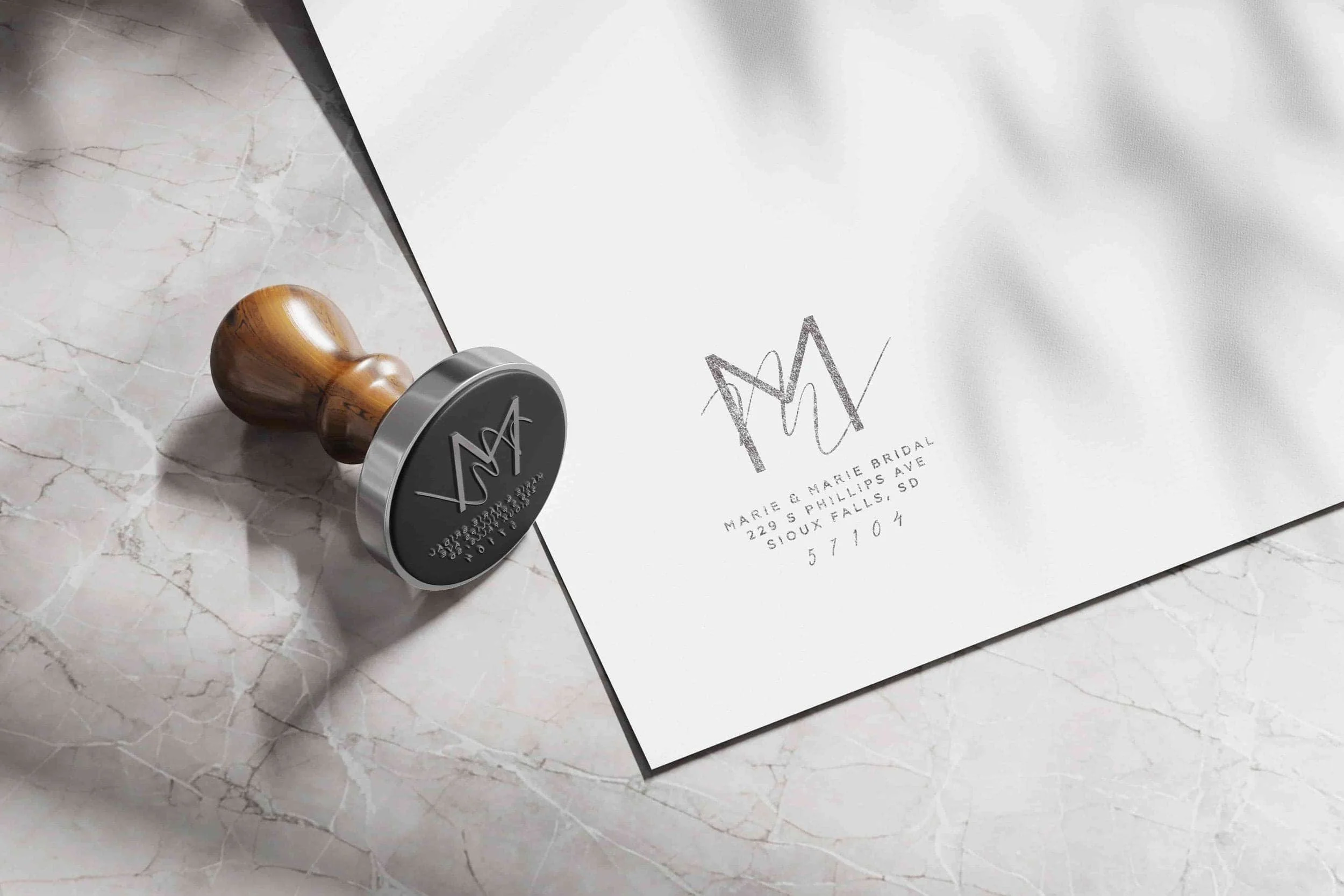 Address stamp mockup.
