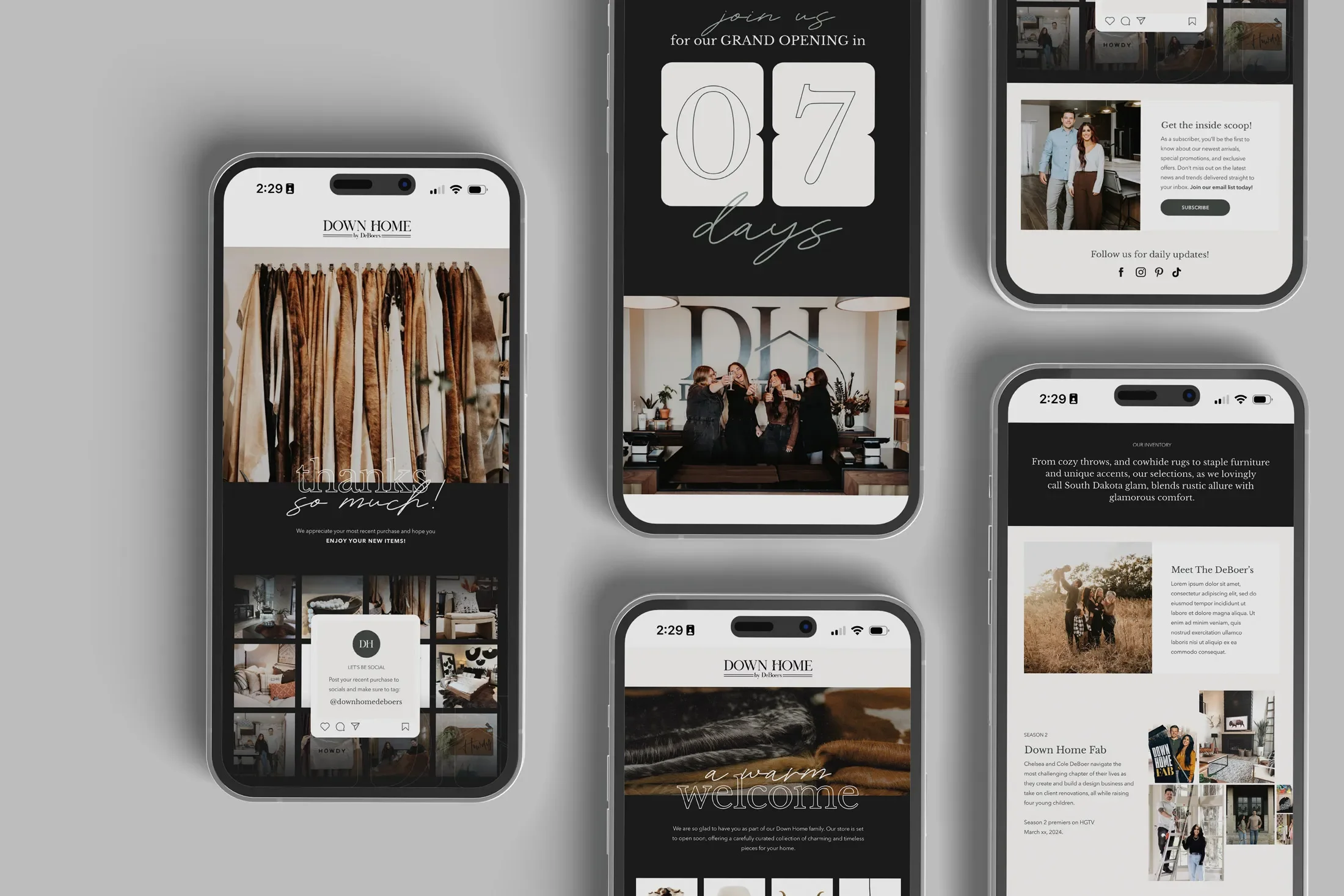 Automated email series and abandon cart emails developed for Down Home by DeBoers' by The Sampson House
