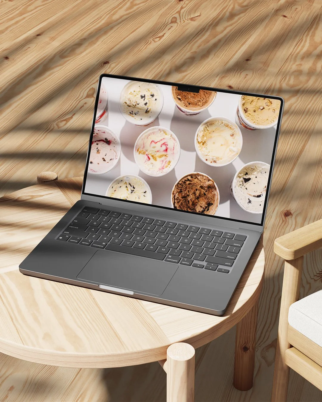 computer mockup of pints of ice cream
