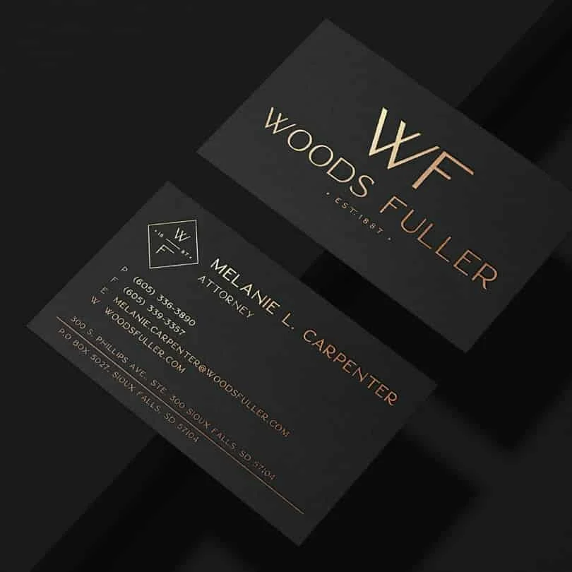 Woods Fuller business cards mockup