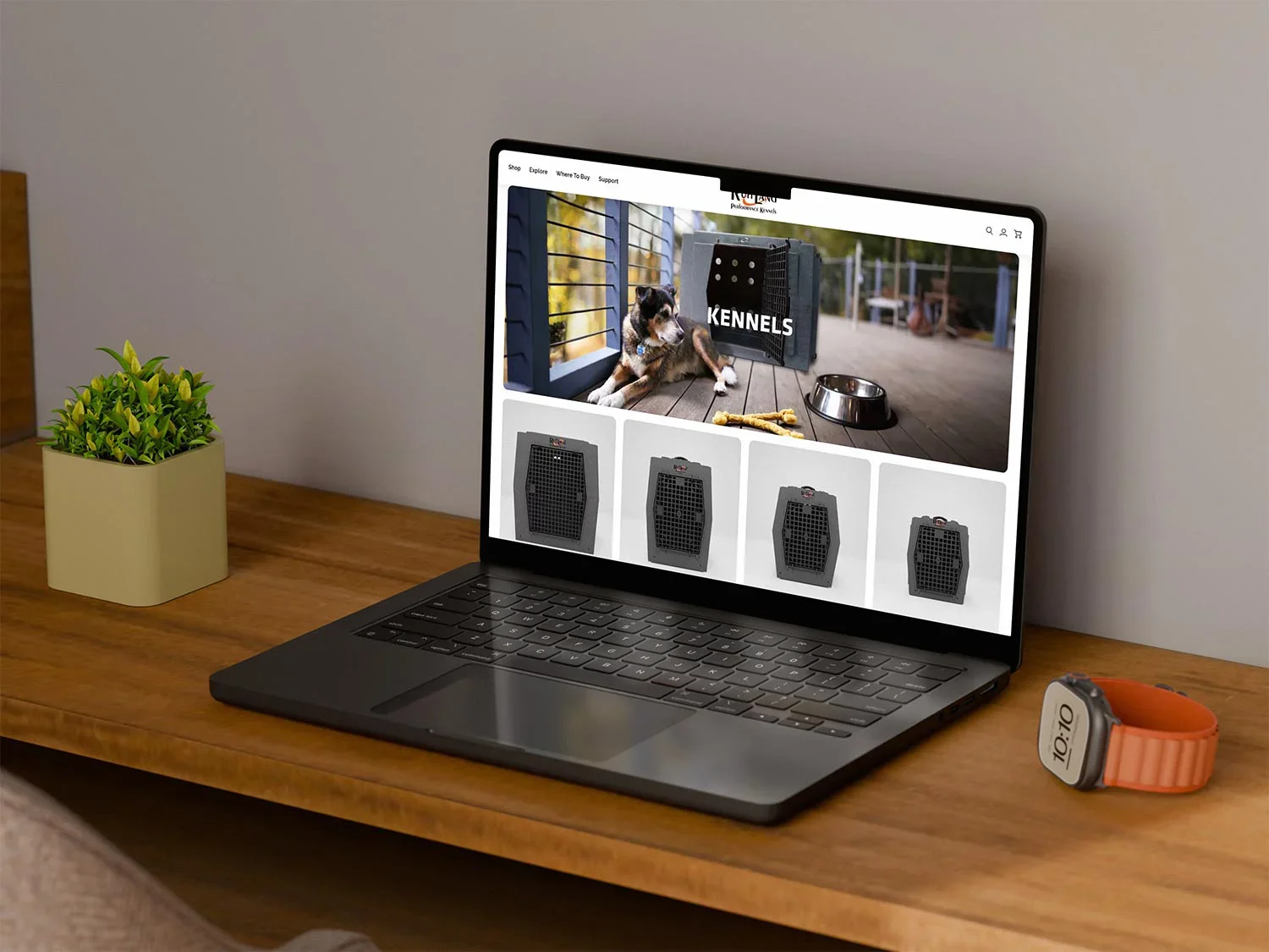 RuffLand Kennels, kennel product collection landing page design and user interface developed by The Sampson House.