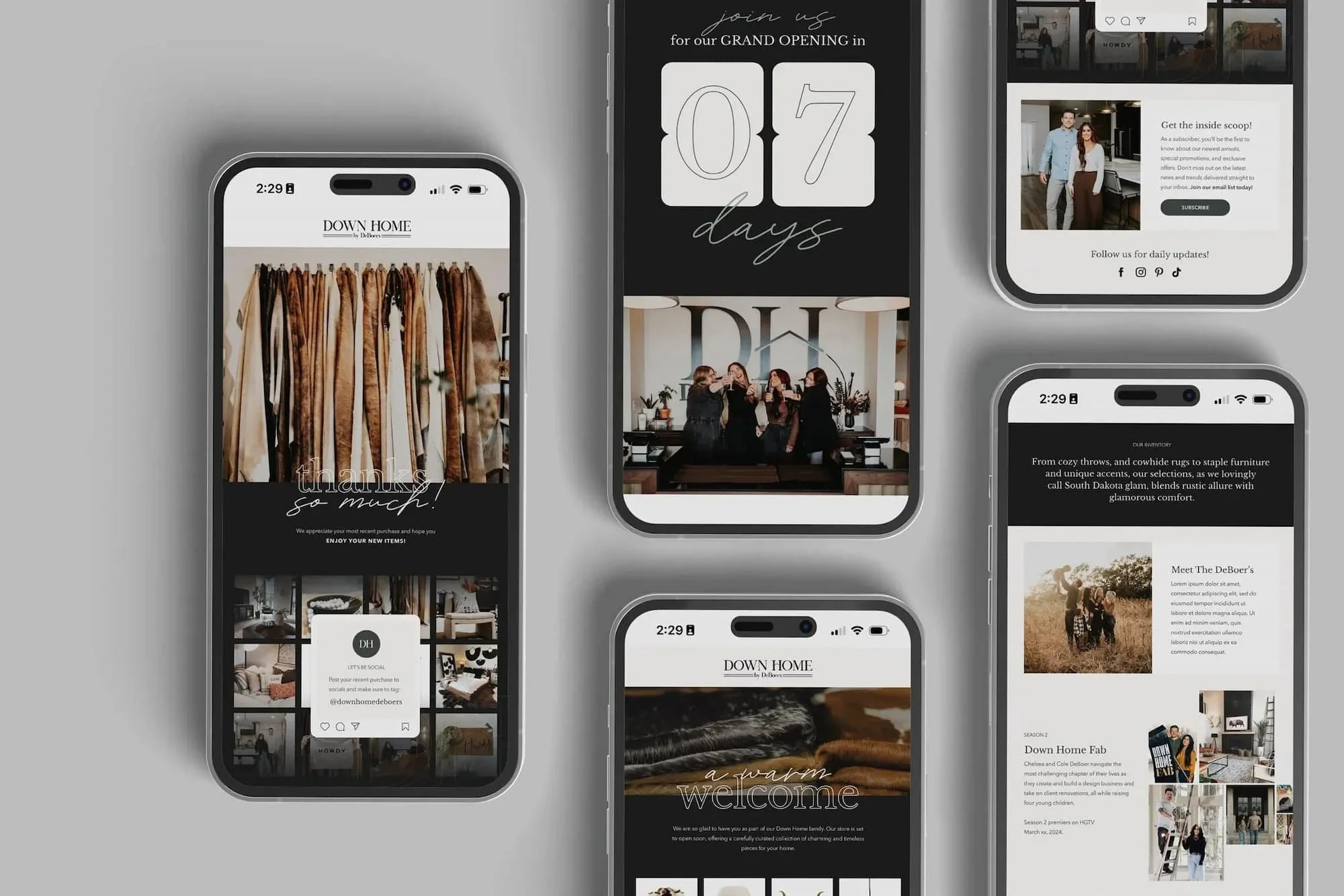 Automated email series and abandon cart emails developed for Down Home by DeBoers' by The Sampson House