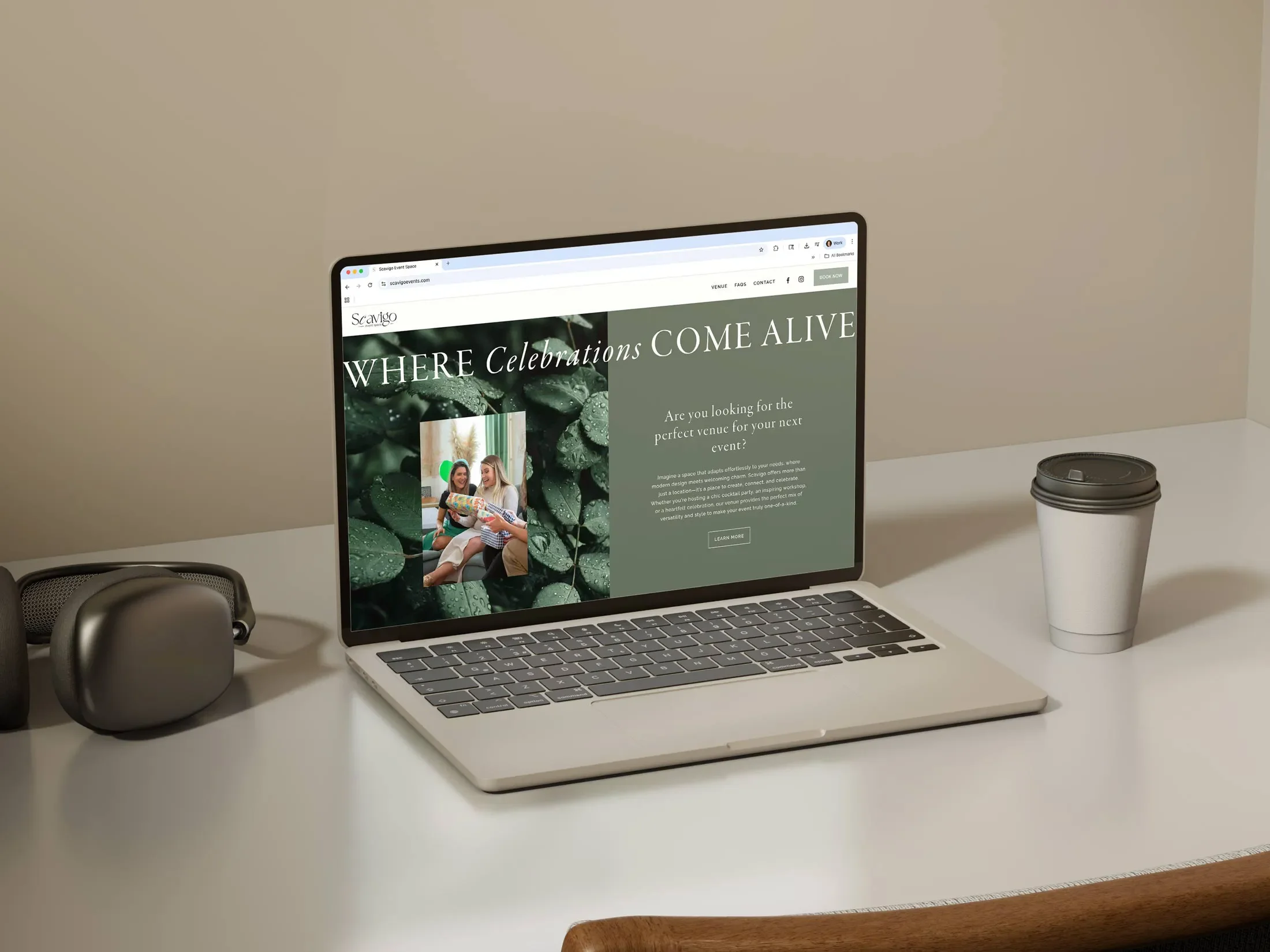 Where celebrations com alive section design of the Scavigo website developed by The Sampson House.