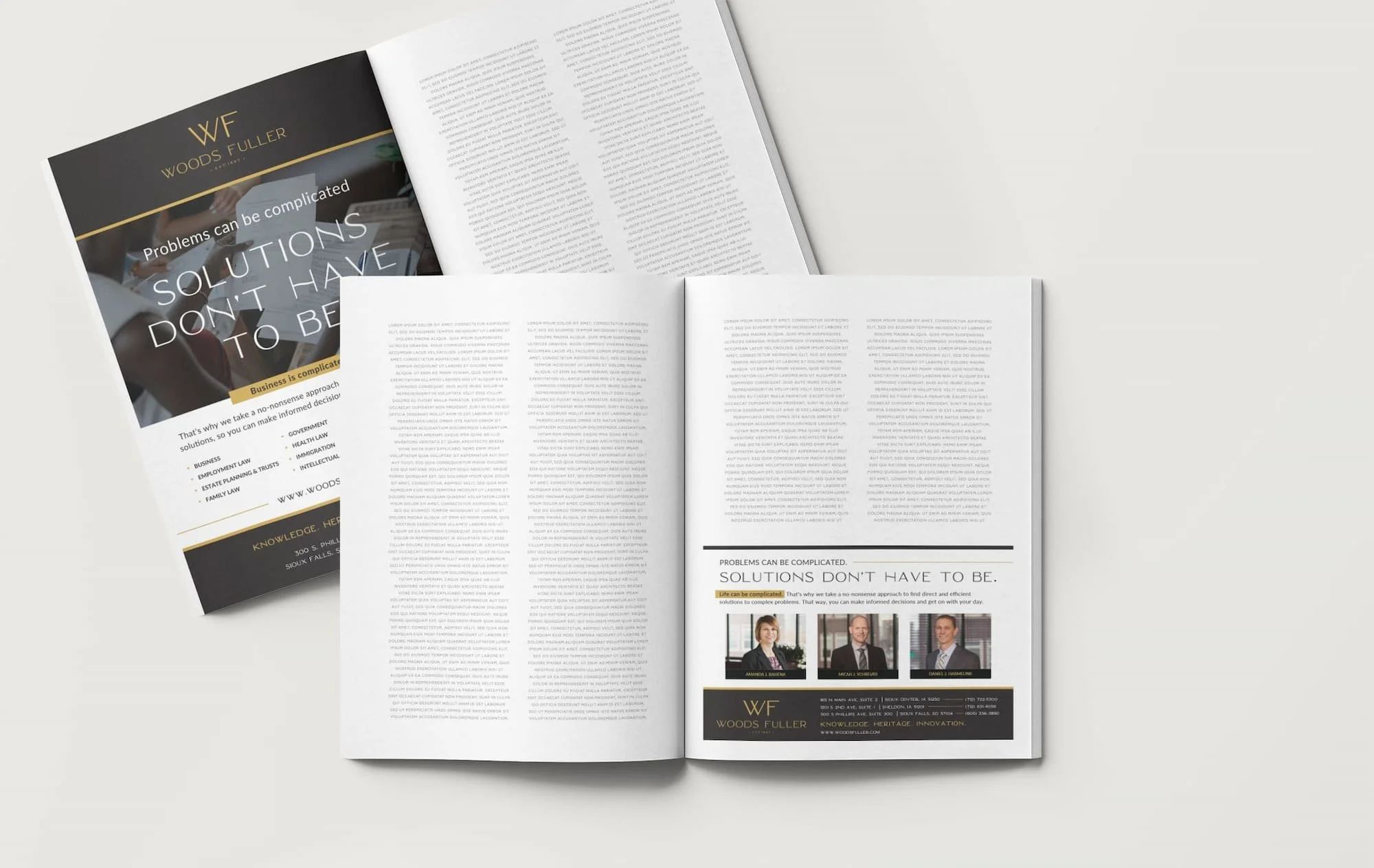 Woods Fuller magazine spread mockup