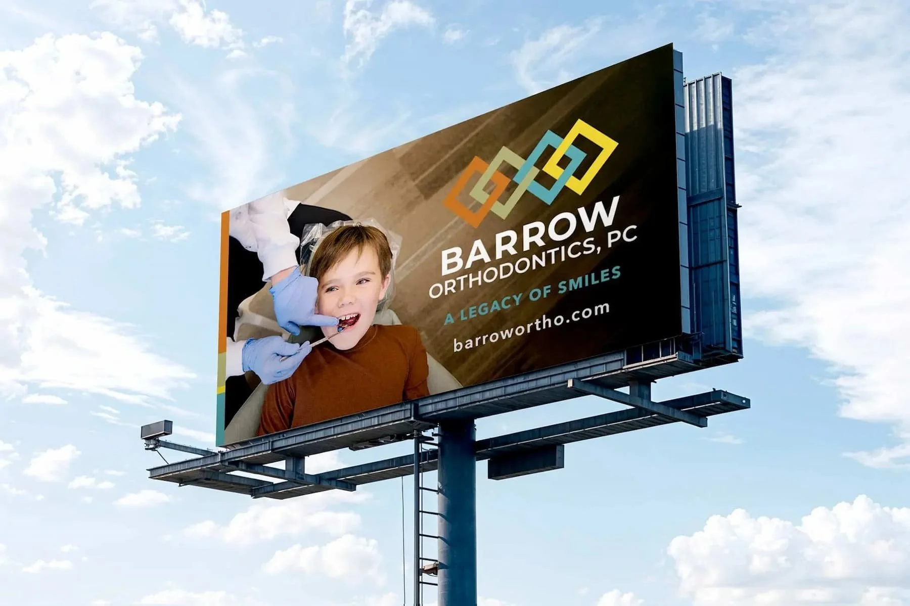 A legacy of smiles billboard developed for Barrow Orthodontics by The Sampson House. 