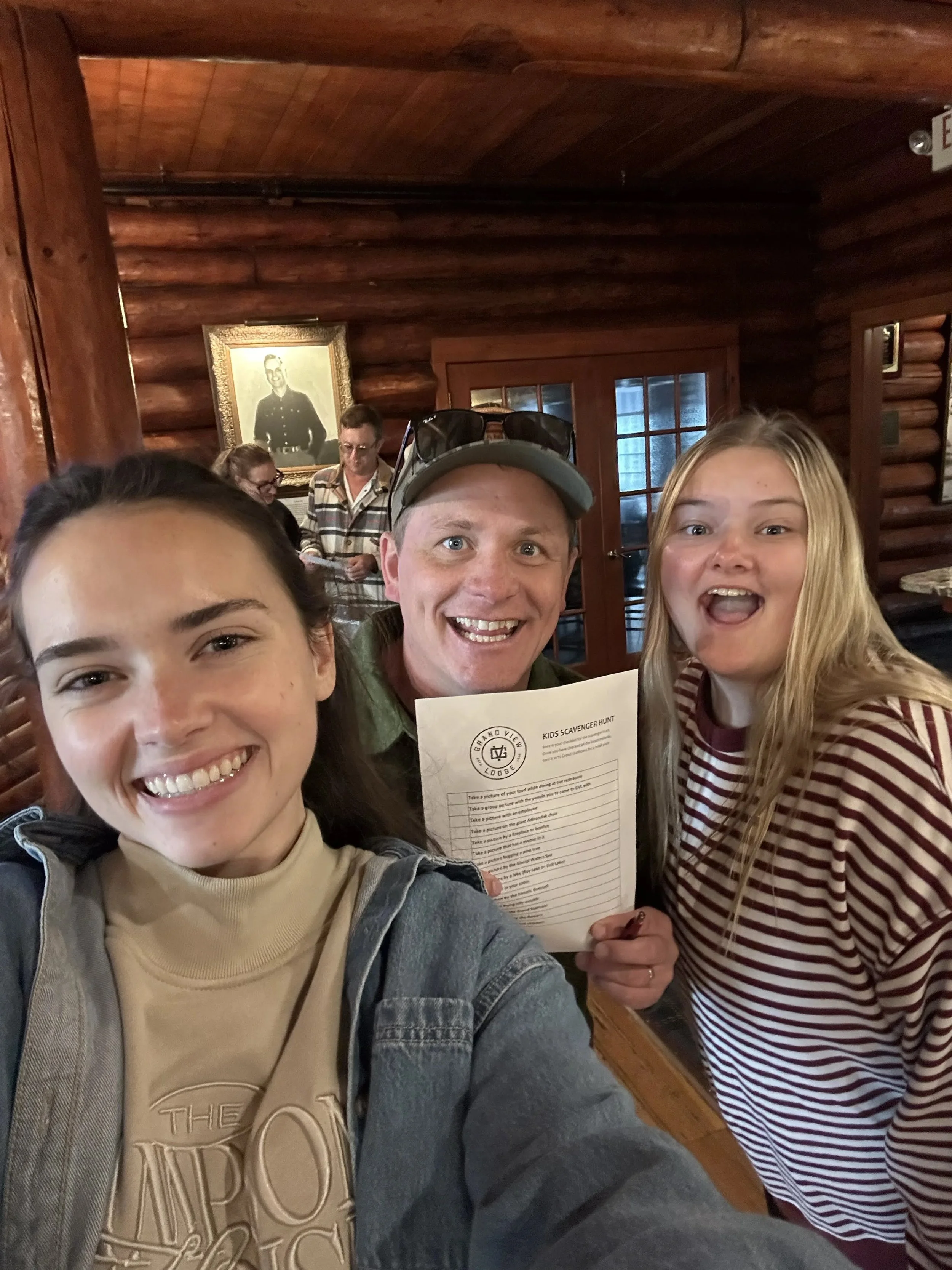 Team members on scavenger hunt