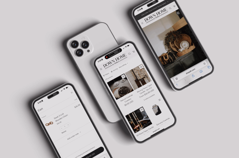 The Down Home by DeBoers' website in action. Developed for mobile devices by The Sampson House.