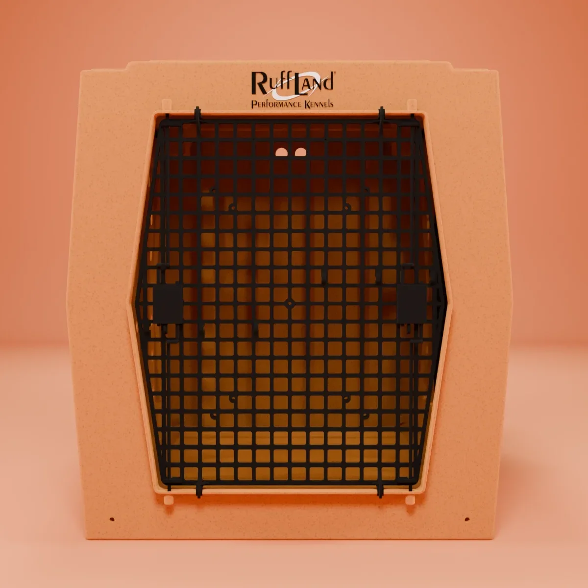 Peach kennel product rendering created by The Sampson House team for the RuffLand Kennels website.