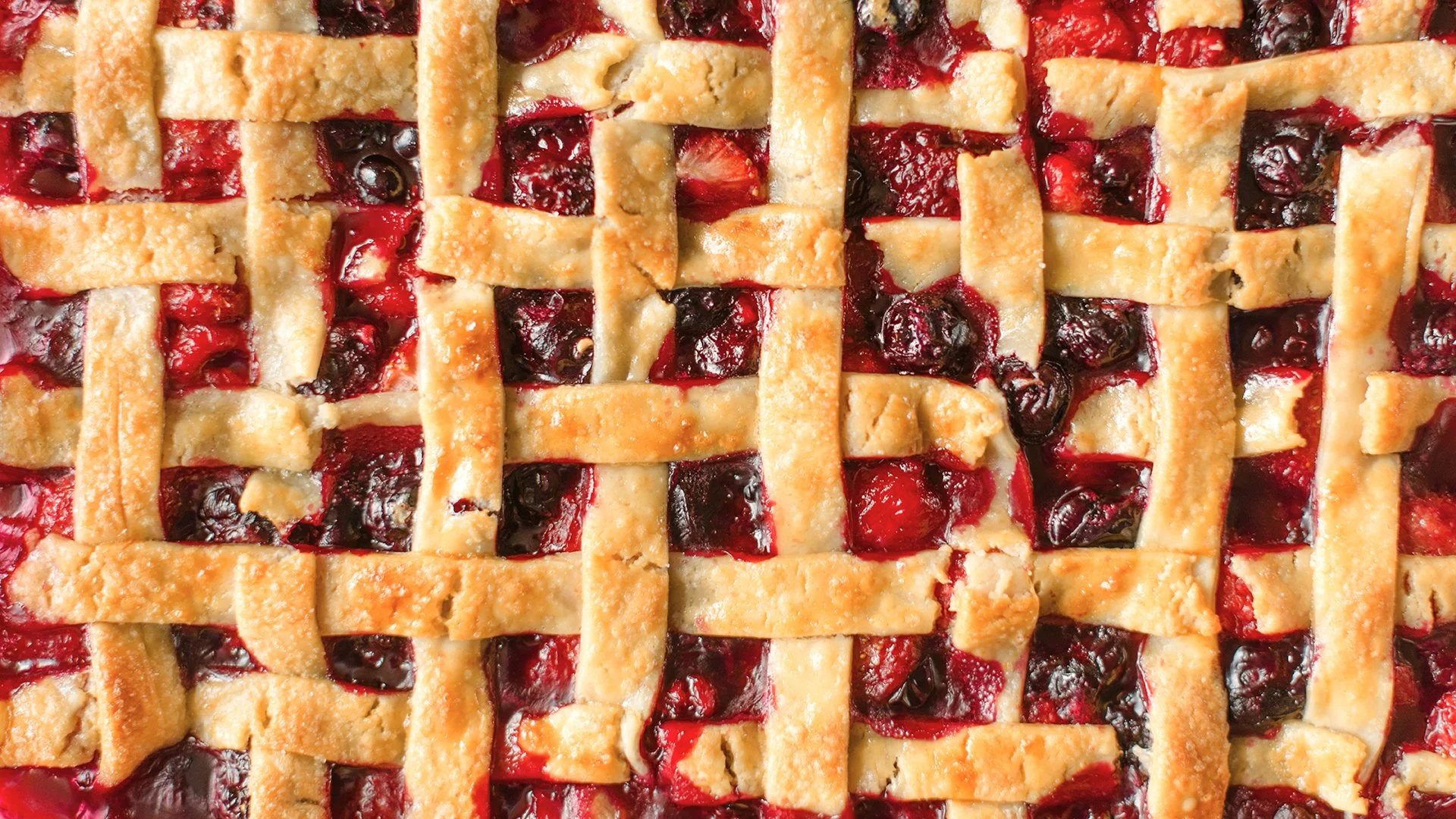Close up of a cherry pie