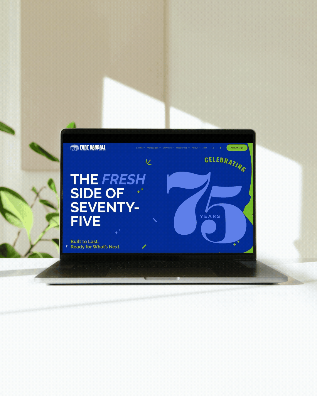 Ft.Randall FCU 75th anniversary landing page mockup