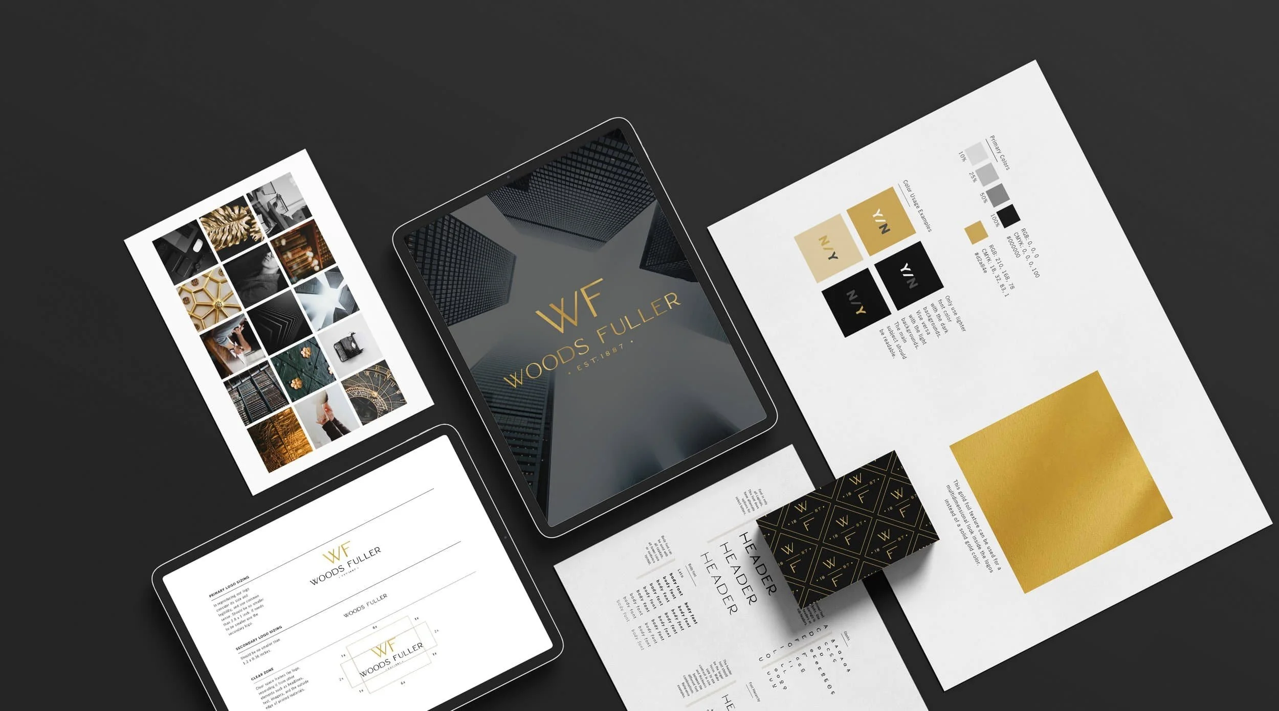Woods Fuller stationary mockups