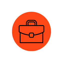 briefcase icon in an orange circle