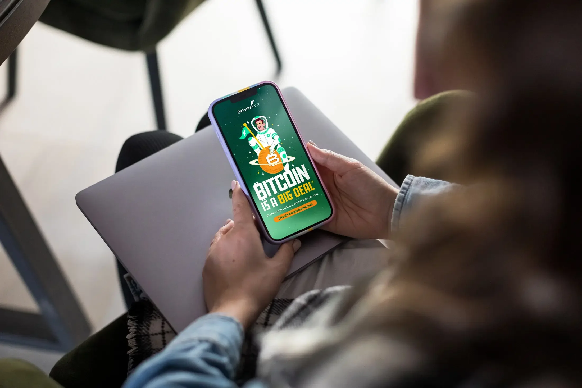 Frontier Bank Bitcoin is a Big Deal campaign digital story ad designed by The Sampson House.