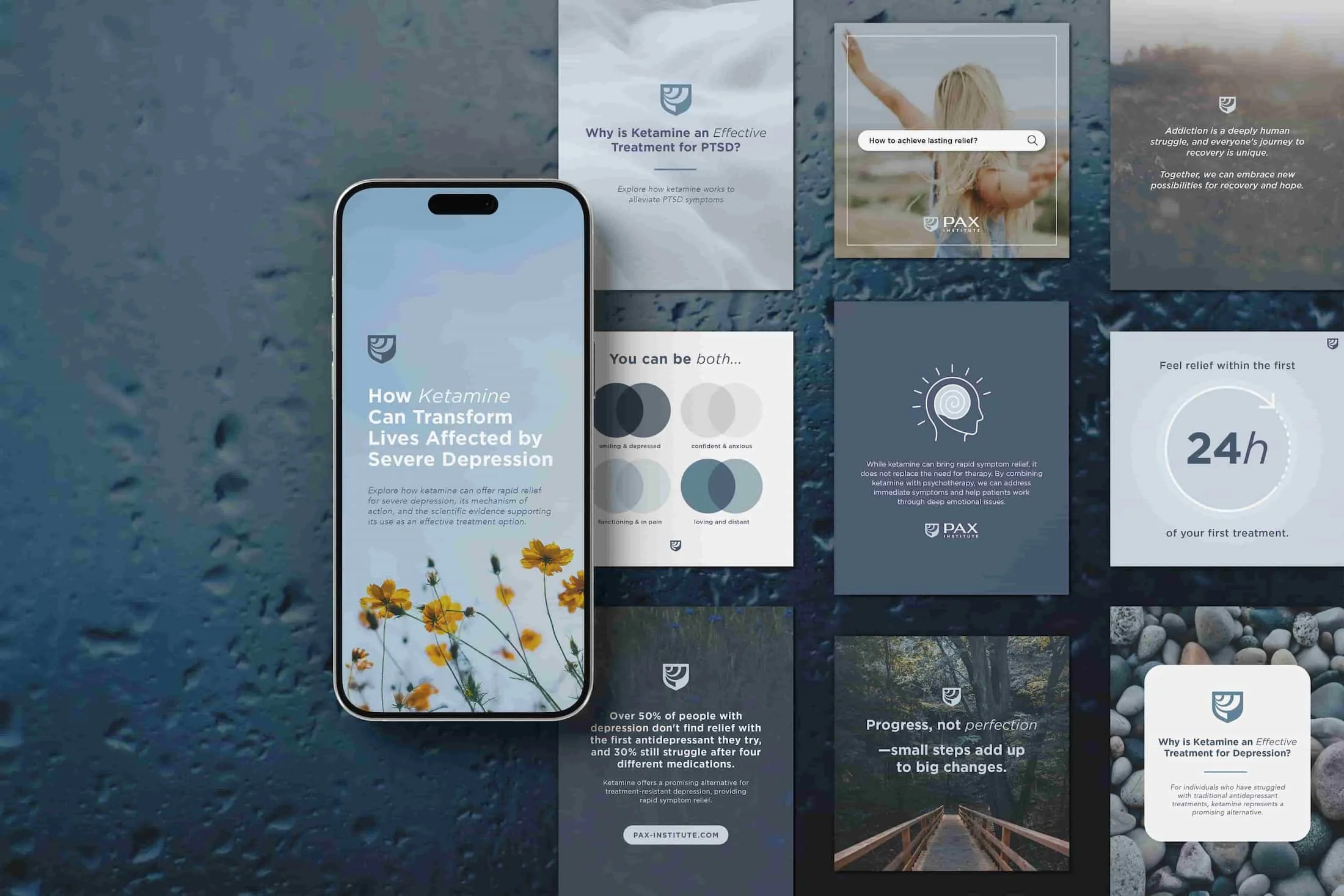 PAX Institute social media mockups.