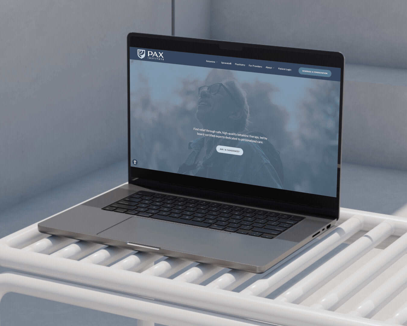 PAX Institute website scroll mockup