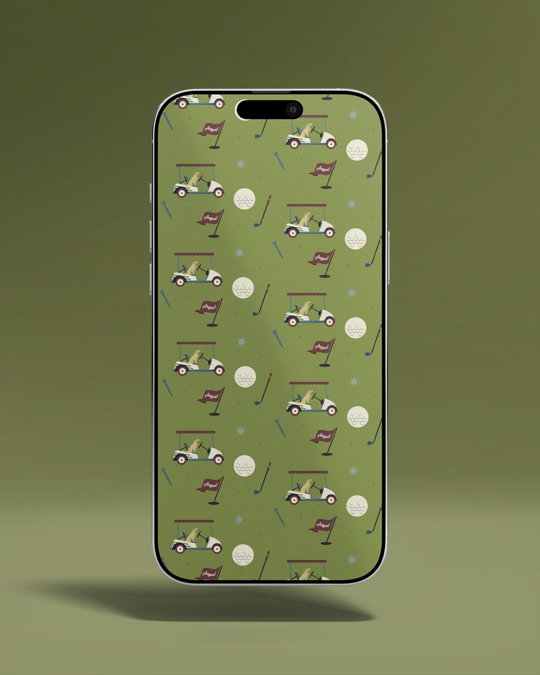 iphone mockup of august desktop calendar illustration