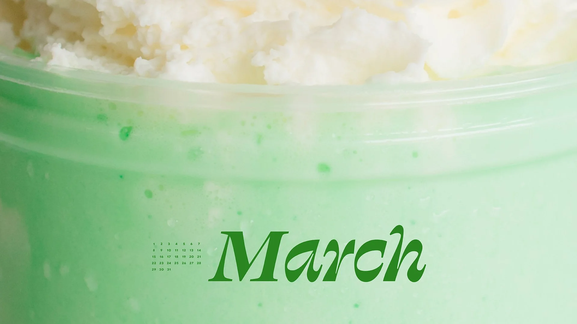 Shamrock Shake with March writing over it.
