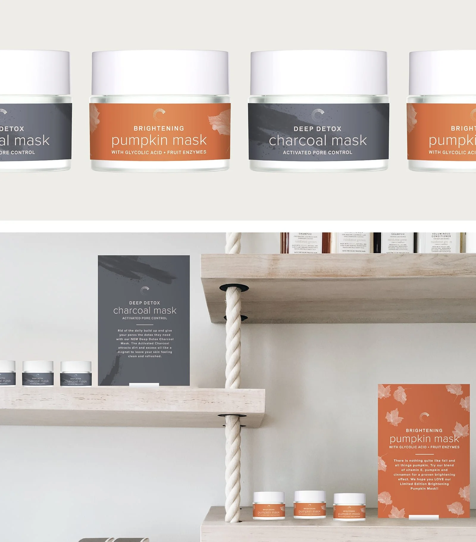 Pumpkin and charcoal masks