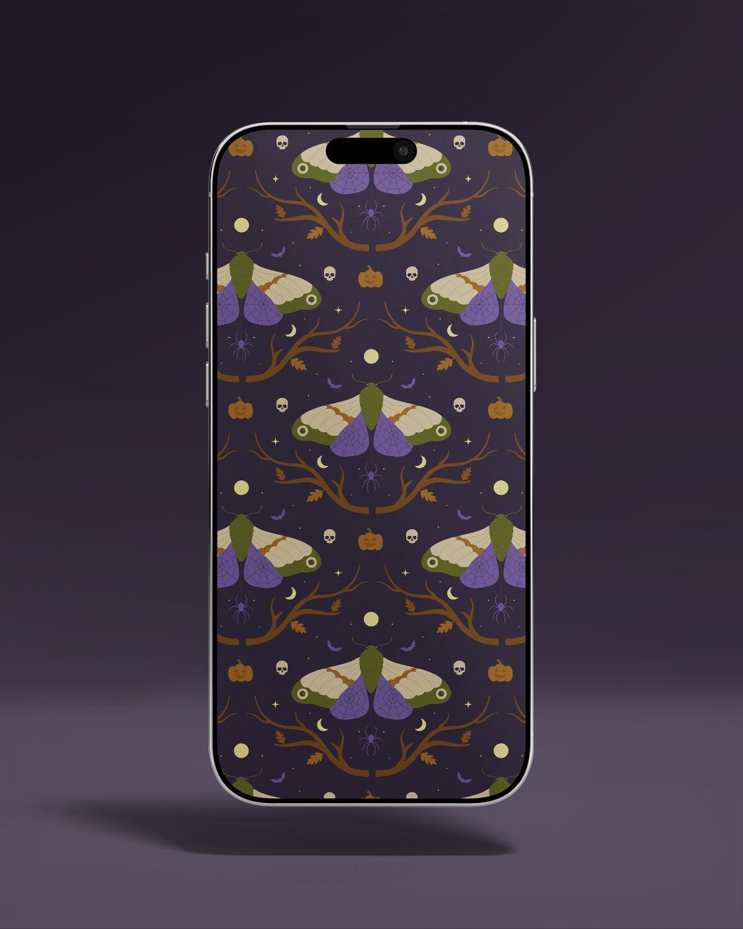 iphone with moth illustration