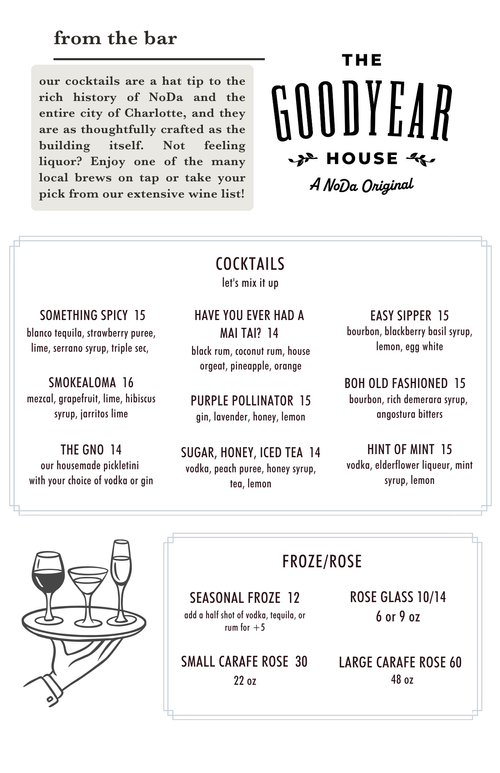 View House Menu Menus — THE GOODYEAR HOUSE