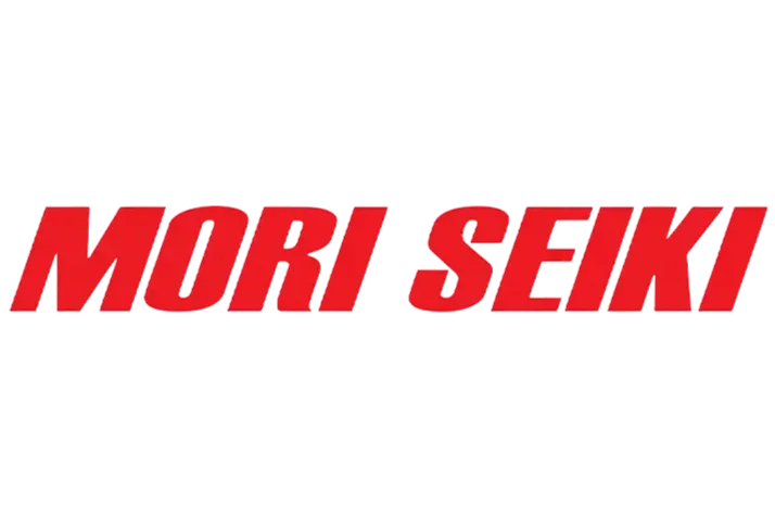 The text 'MORI SEIKI' in bold red letters with a black shadow, likely a logo or brand name.