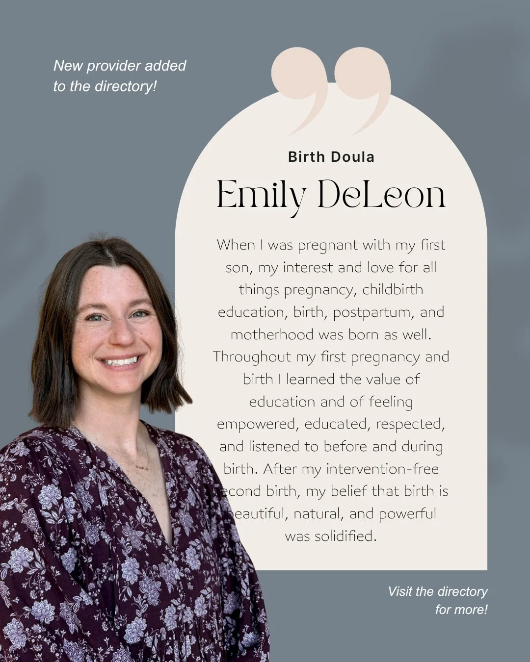 New provider alert! 🎊

We are so excited to welcome Emily DeLeon to our birth doula category! Emily is Boot Camp certified and ready to support you through this next season of life. Read her full bio in the directory!

#birthdoula #northhoustondirec
