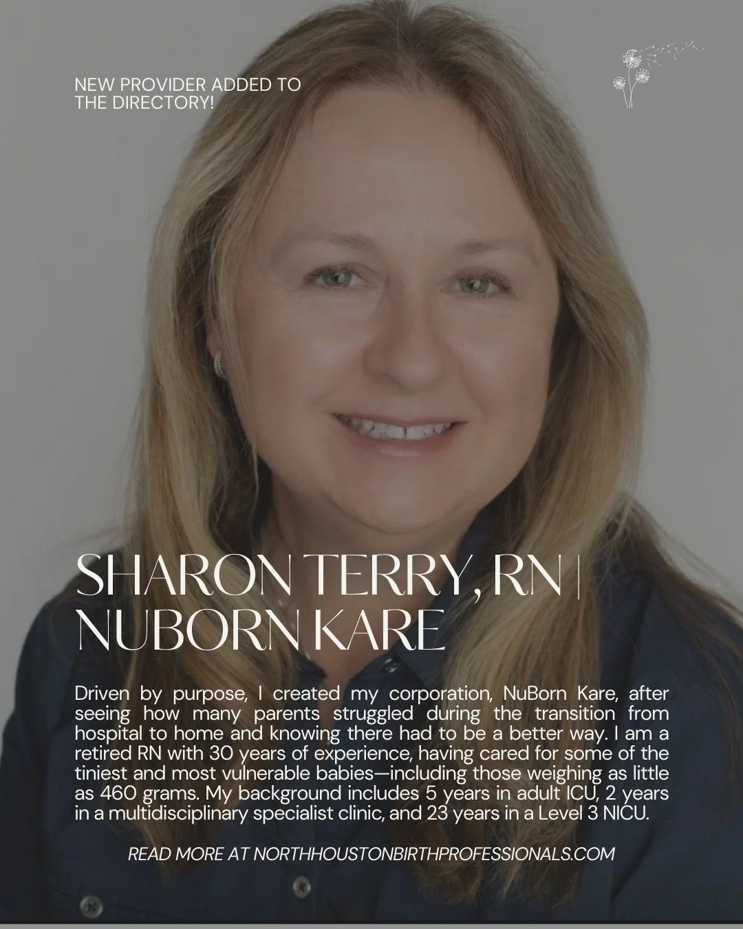 We&rsquo;re honored to welcome Sharon Terry, RN of NuBorn Kare to the North Houston Birth Professional Directory! ✨

Driven by a deep sense of purpose, Sharon created NuBorn Kare after witnessing how many families struggle during the transition from 