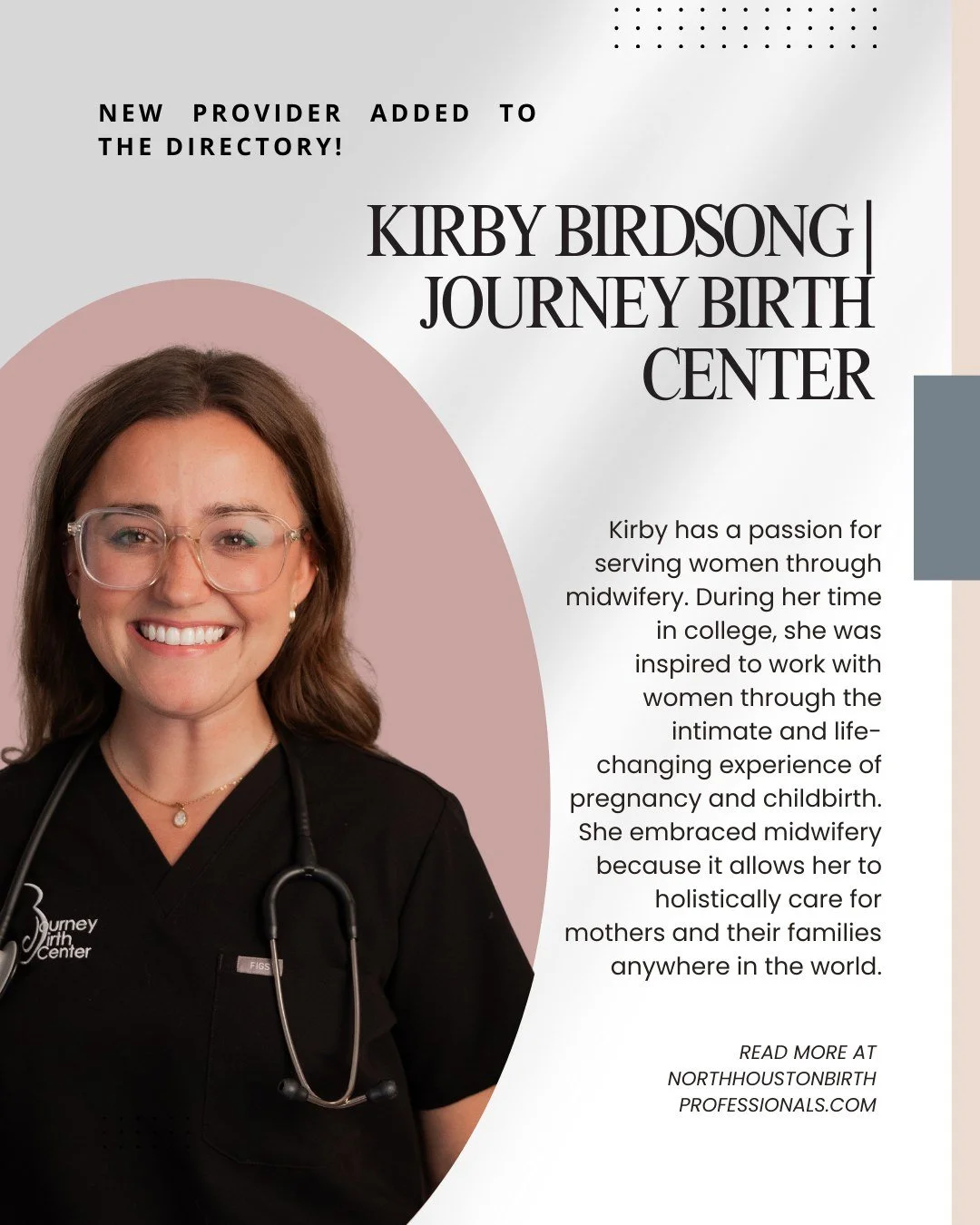We&rsquo;re so excited to welcome Kirby Birdsong to the North Houston Birth Professional Directory! ✨

Kirby has a deep passion for serving women through midwifery and was drawn to this work during college, inspired by the intimate and life changing 