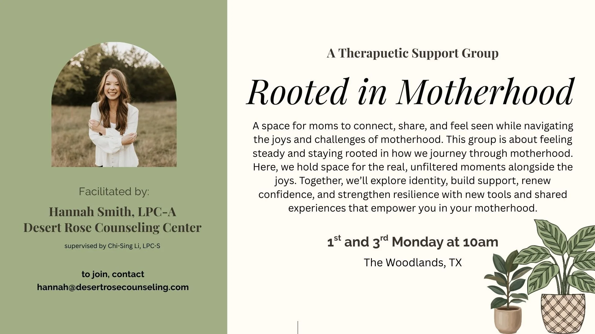 Rooted in Motherhood - A Therapeutic Support Group for Mamas