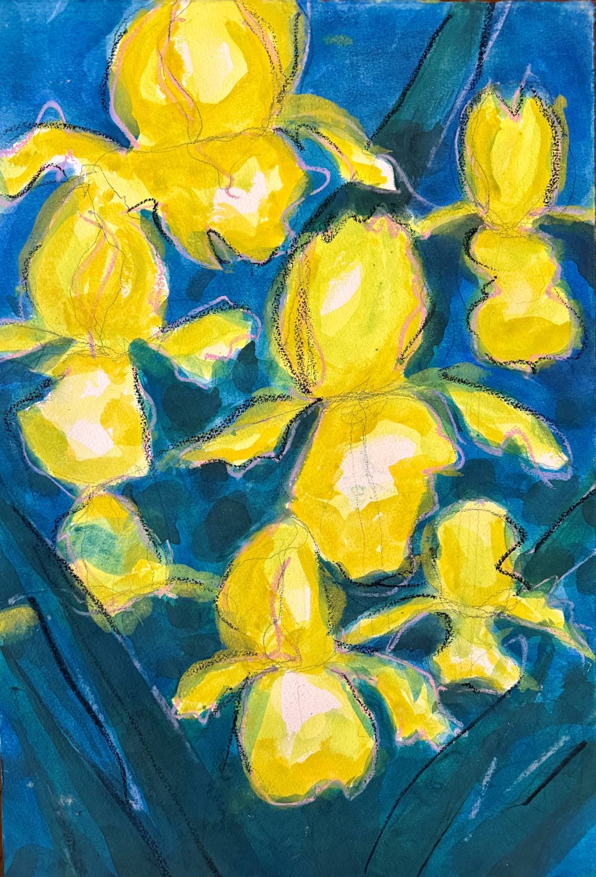 Irises I 22.5x15 Acylic Paper