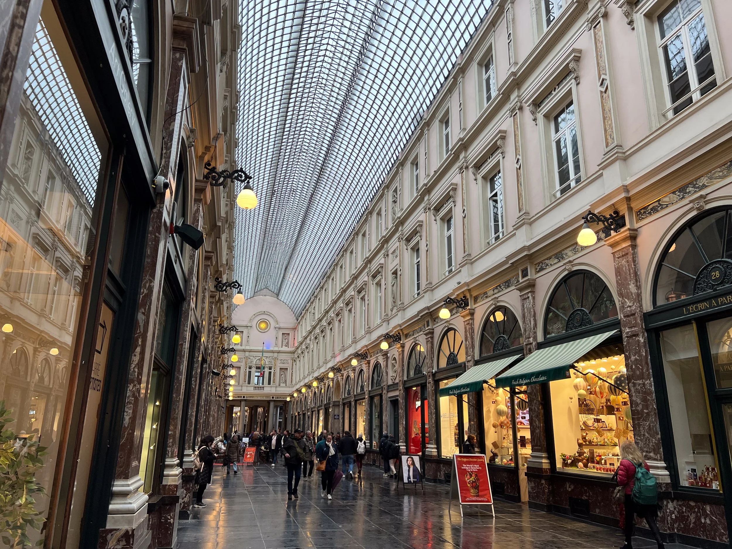 Galeries Royales Saint-Hubert, an elegant covered arcade of shops and restaurants.