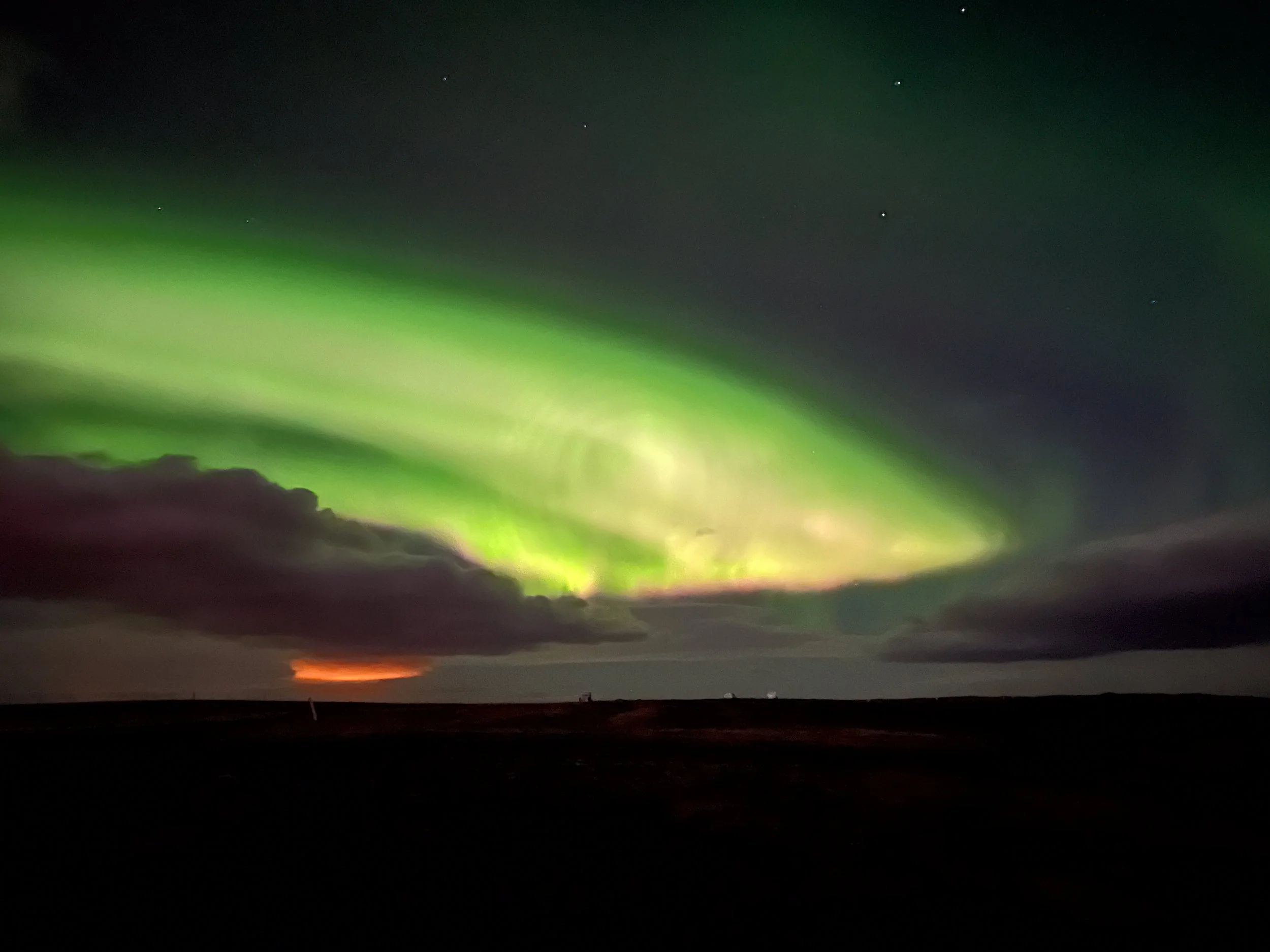 Northern Lights at Hotel Ranga. The reality is that the colors, as seen by the human eye, were not nearly as vivid.
