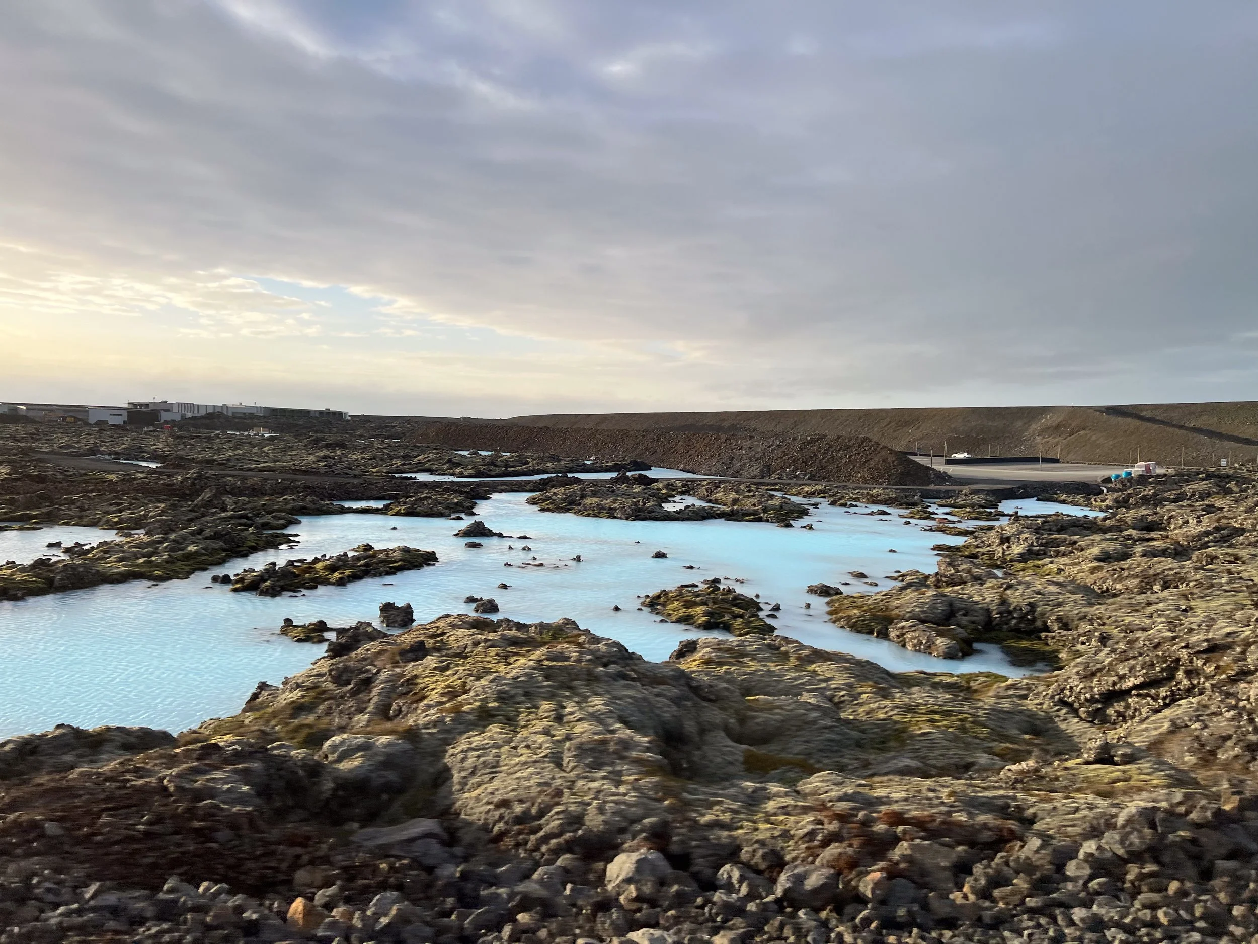 Blue Puddle (the same silica-rich water runoff from the power plant that is used to create the Blue Lagoon).